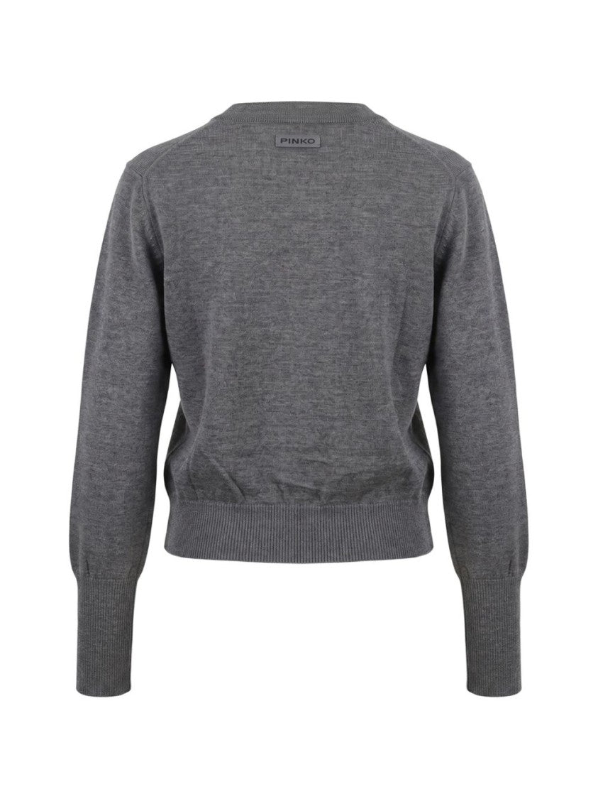 Pinko Cropped Asymmetrical Double-Layer Sweater