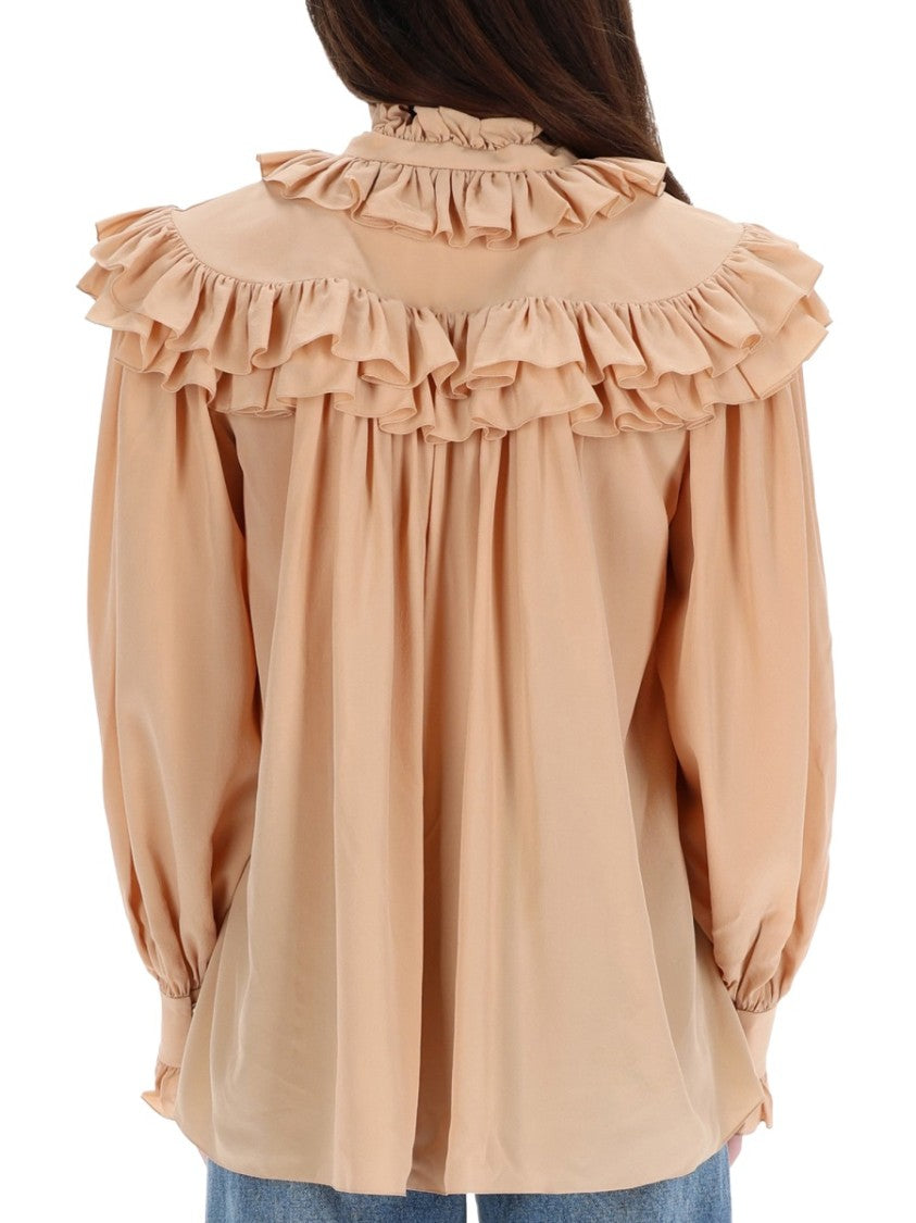 Chloé Ruffled Oversized Silk Blouse