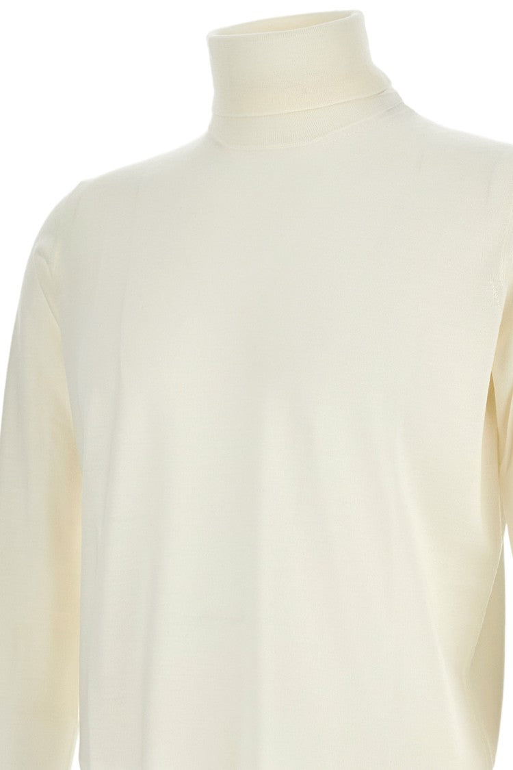 Goes Botanical Extra-Fine Merino Wool Turtleneck Sweater With Ribbed Detail