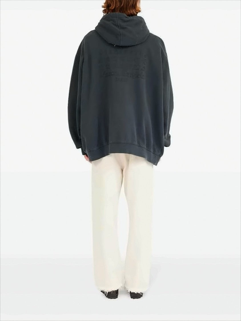 Maison Margiela Oversized Zip-Up Hoodie With Relaxed Fit And Drawstring Hood