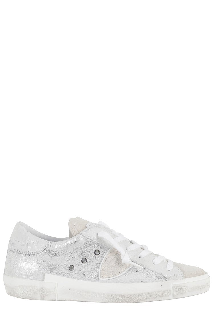 Philippe Model Low-Top Metallic Leather Sneakers