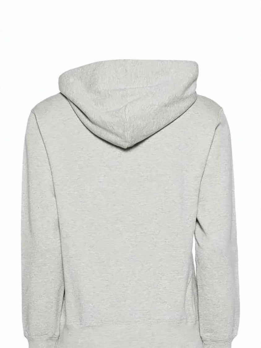 Comme Des Garçons Relaxed Fit Light Grey Hoodie With Iconic Heart Emblem
