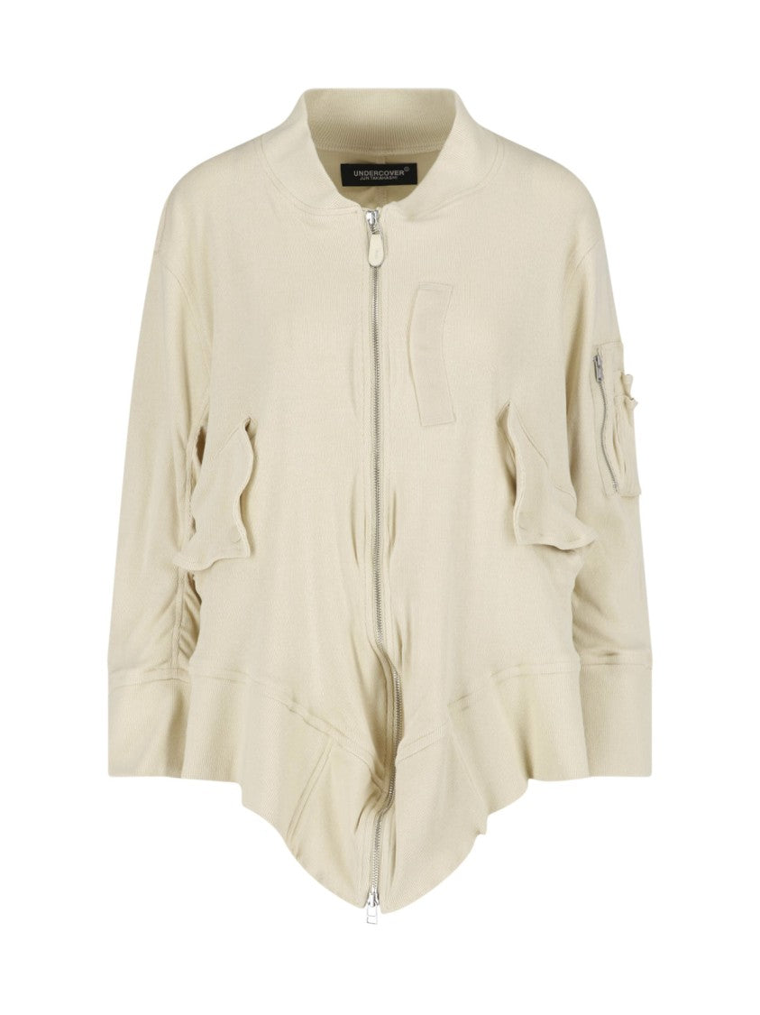 Undercover Asymmetrical Hem Jacket With Utilitarian Pockets
