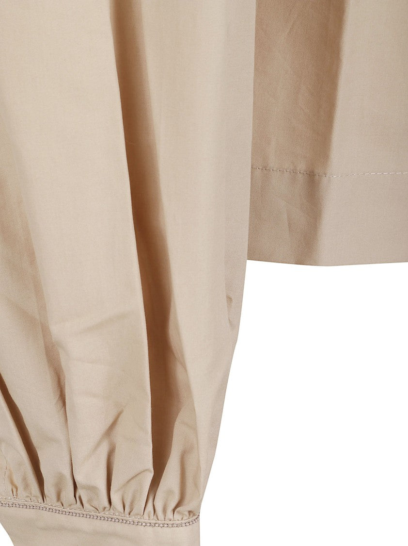 Fabiana Filippi Cropped Shirt With Concealed Placket And Puff Sleeves