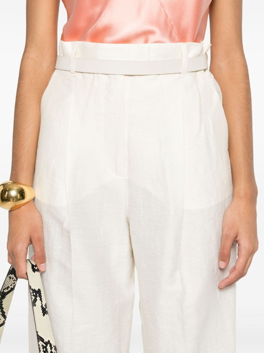 Max Mara Relaxed-Fit Wide Leg Trousers With Pleated Front