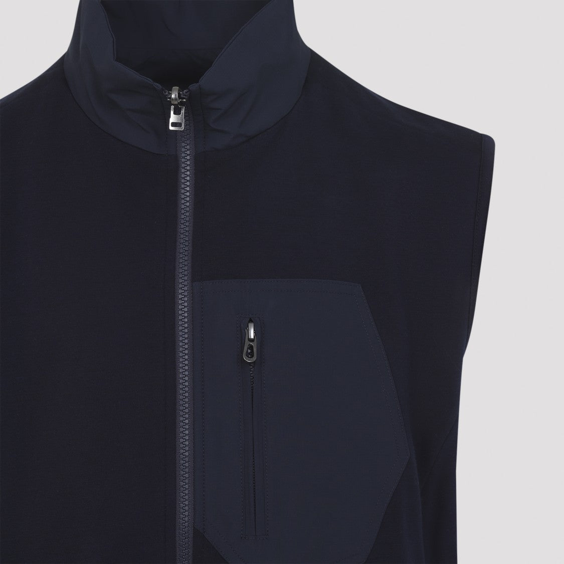 Sease Reversible Navy Blue Virgin Wool Vest