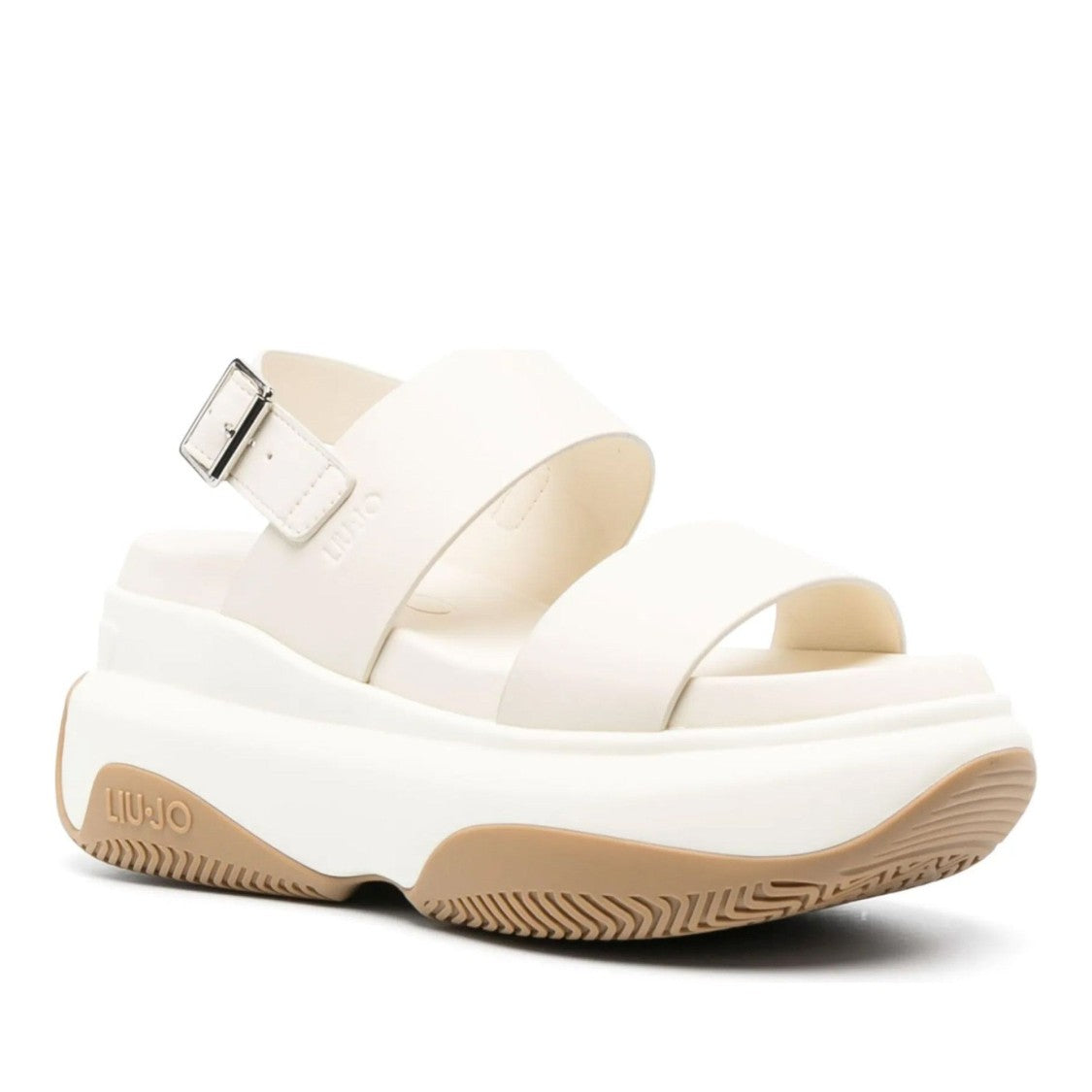 Liu Jo Beige June 06 Chunky Platform Adjustable Strap Sandals