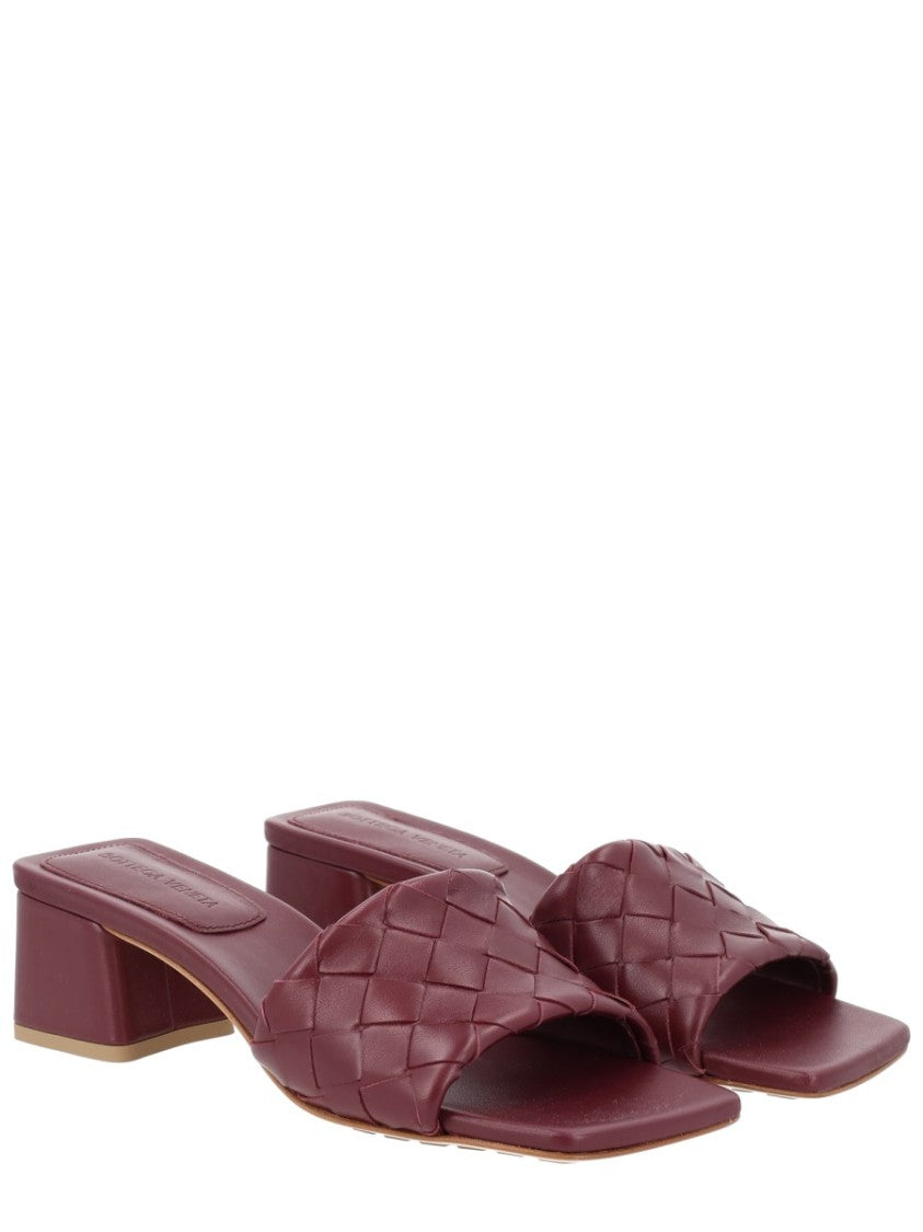 Bottega Veneta Park Woven Leather Block Heel Sandals