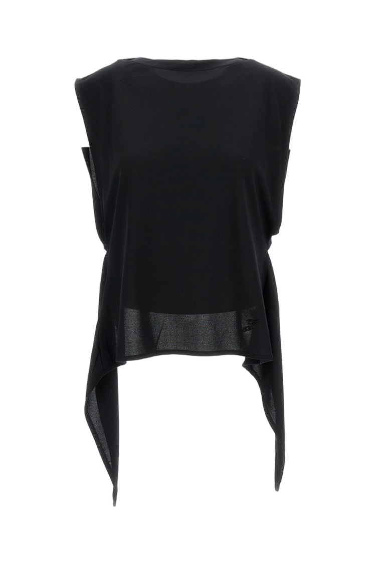 Jacquemus Paper-Effect Jersey Draped Apron Top