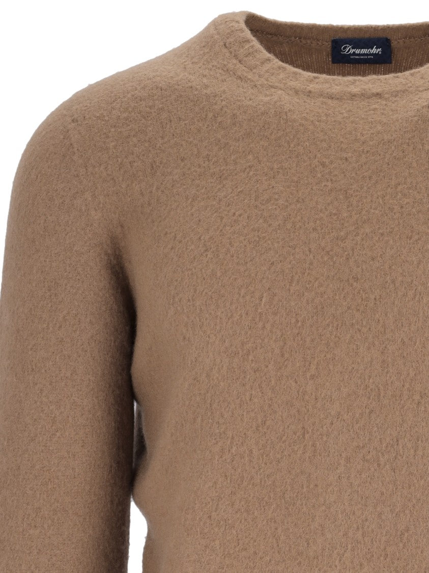Drumohr Basic Sweater In Brown Wool Light Shade