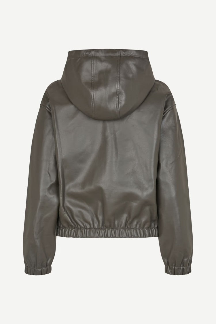 Samsoe Samsoe Loose-Fit Hoodie With Recycled Leather