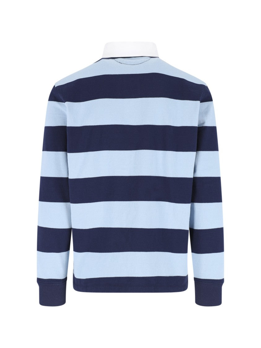 Polo Ralph Lauren Blue Broad Striped Rugby Polo