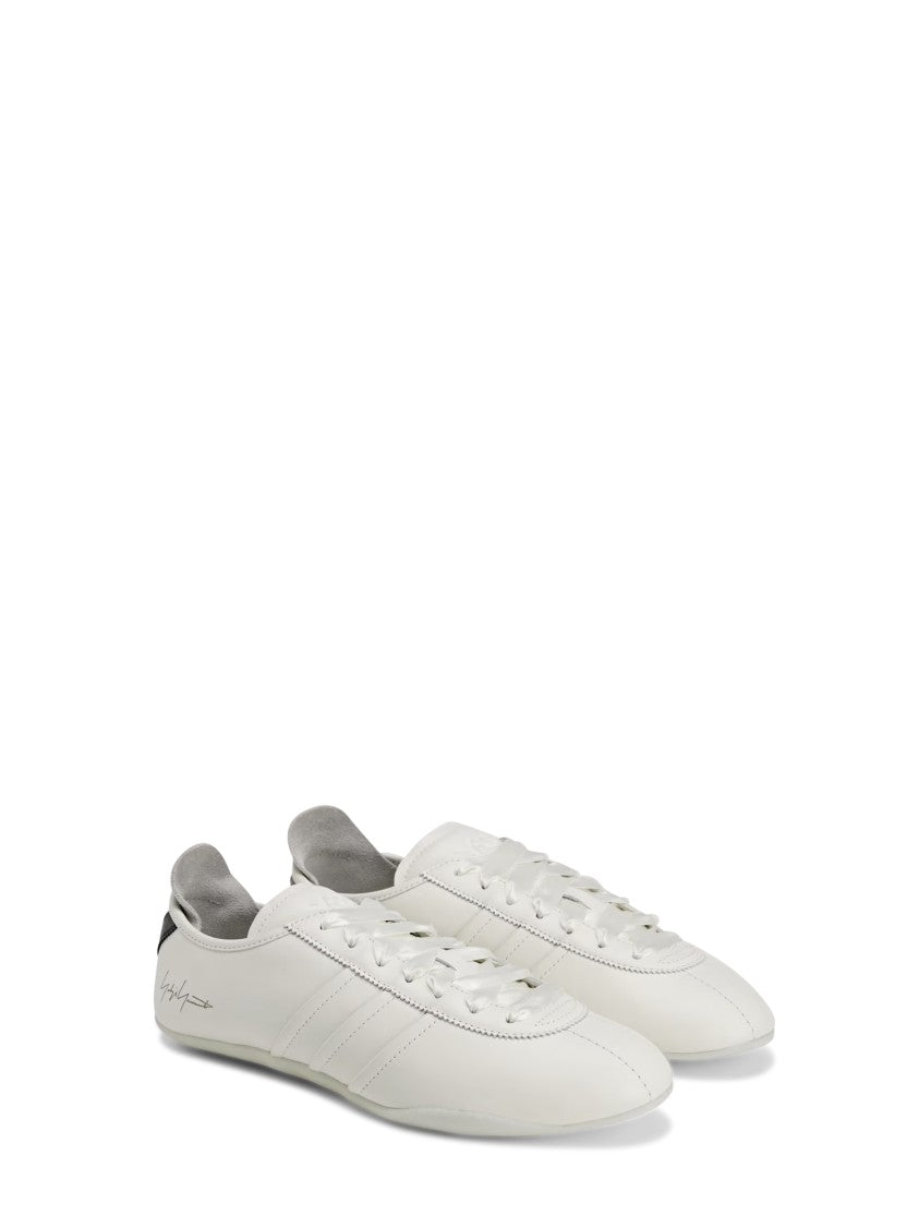 Y-3 White Leather Sneakers With Subtle Textile Accents