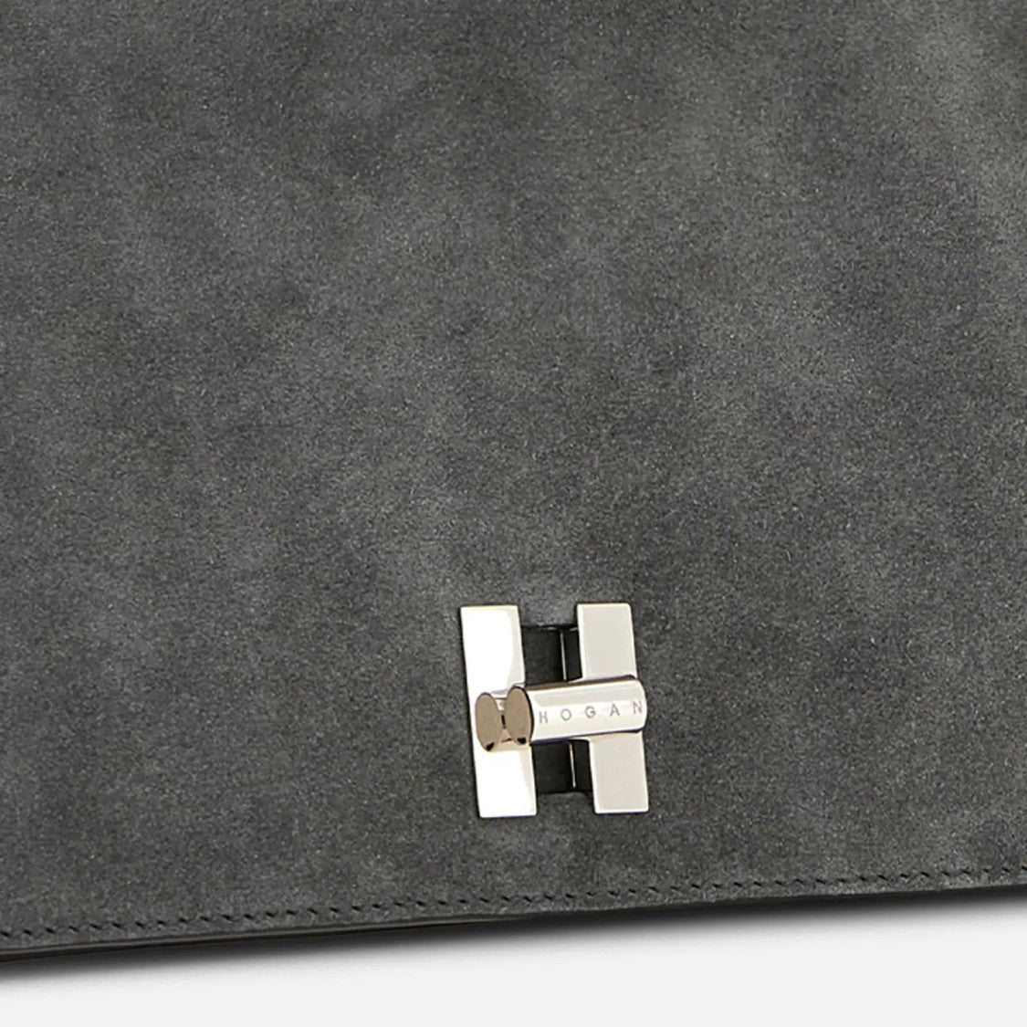 Hogan Suede Nappa Leather H-Clasp Shoulder Bag
