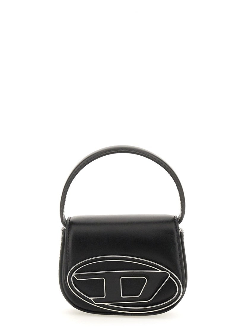 Diesel Compact Black Leather Shoulder Bag With Structured Silhouette
