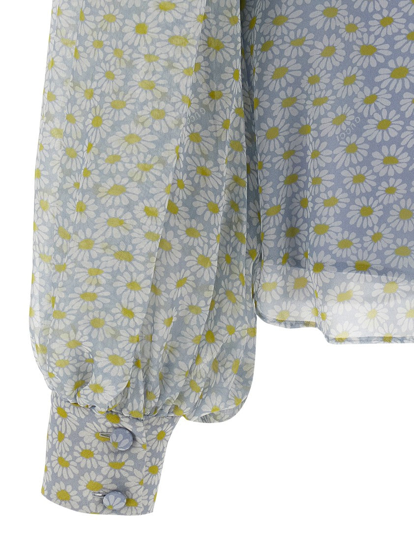 Gucci Silk Chiffon Blouse With Floral Print