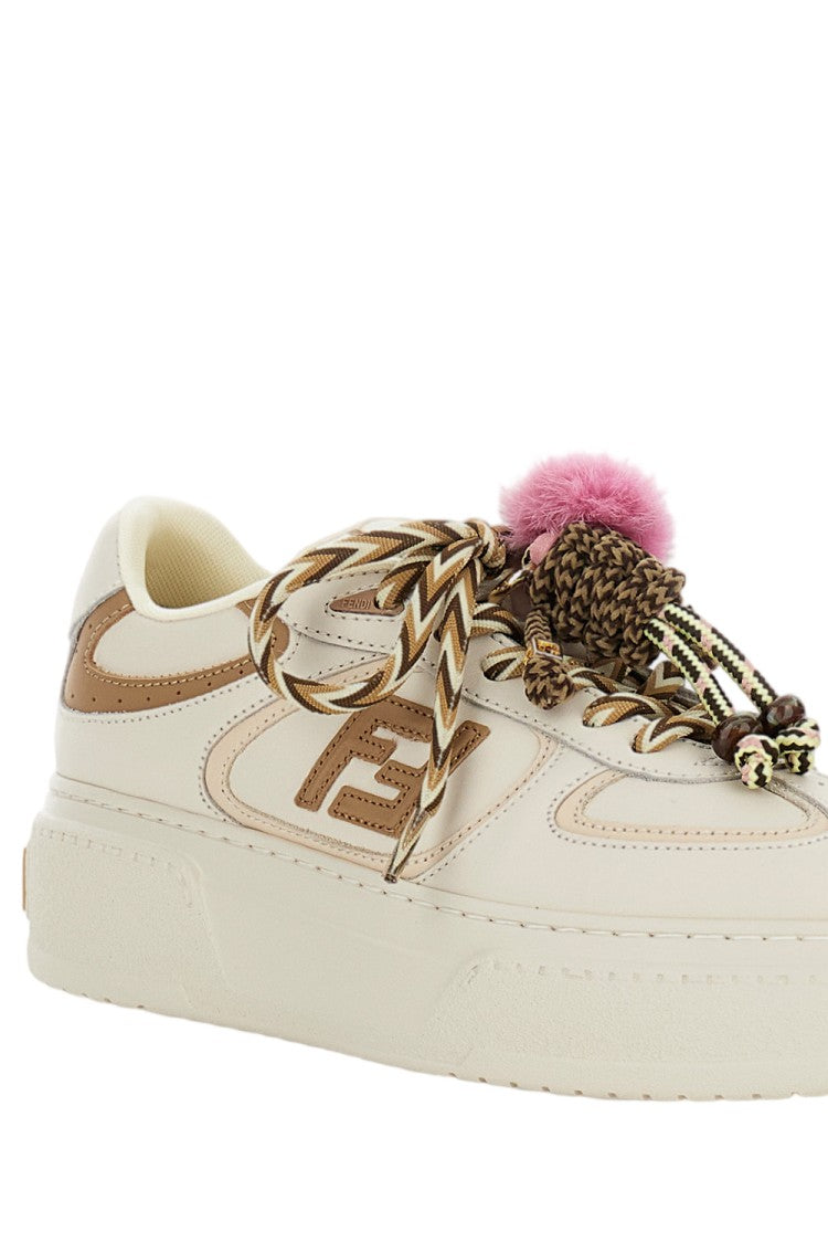 Fendi Leather Sneakers With 'Ff' Logo