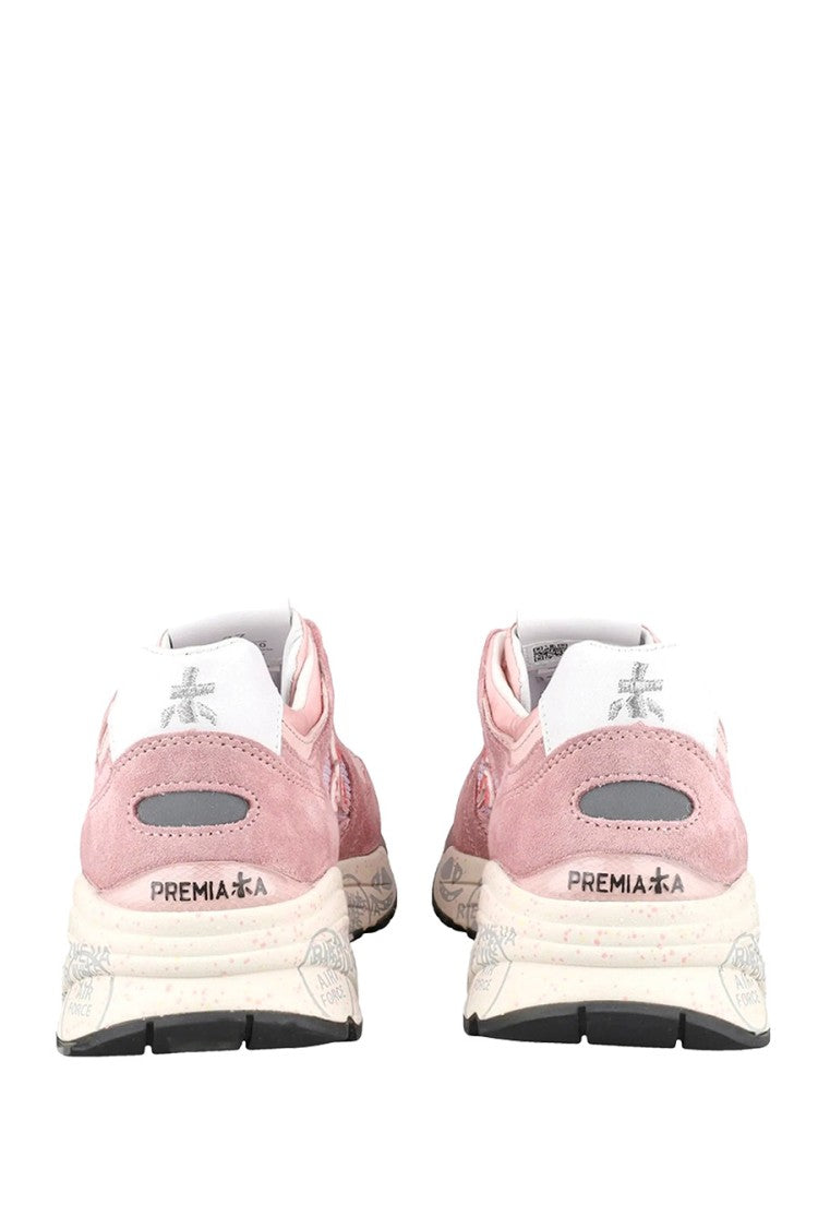 Premiata Pink Chunky-Sole Calfskin-Blend Sneakers