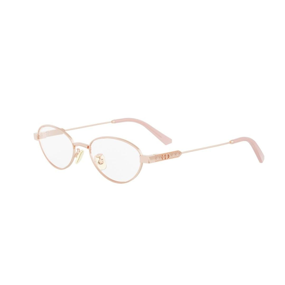 Dior Cannageo B3u Delicate Oval Frame Metal Eyeglasses