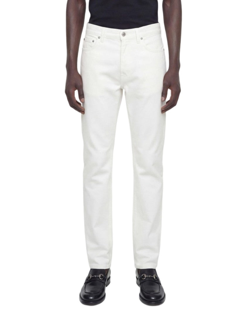 Gucci White Cotton Denim Metal Clamp Jeans