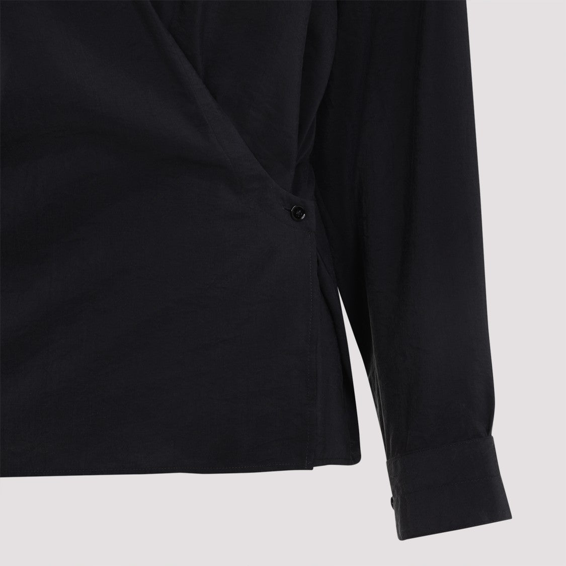 Lemaire Twisted Black Silk Shirt