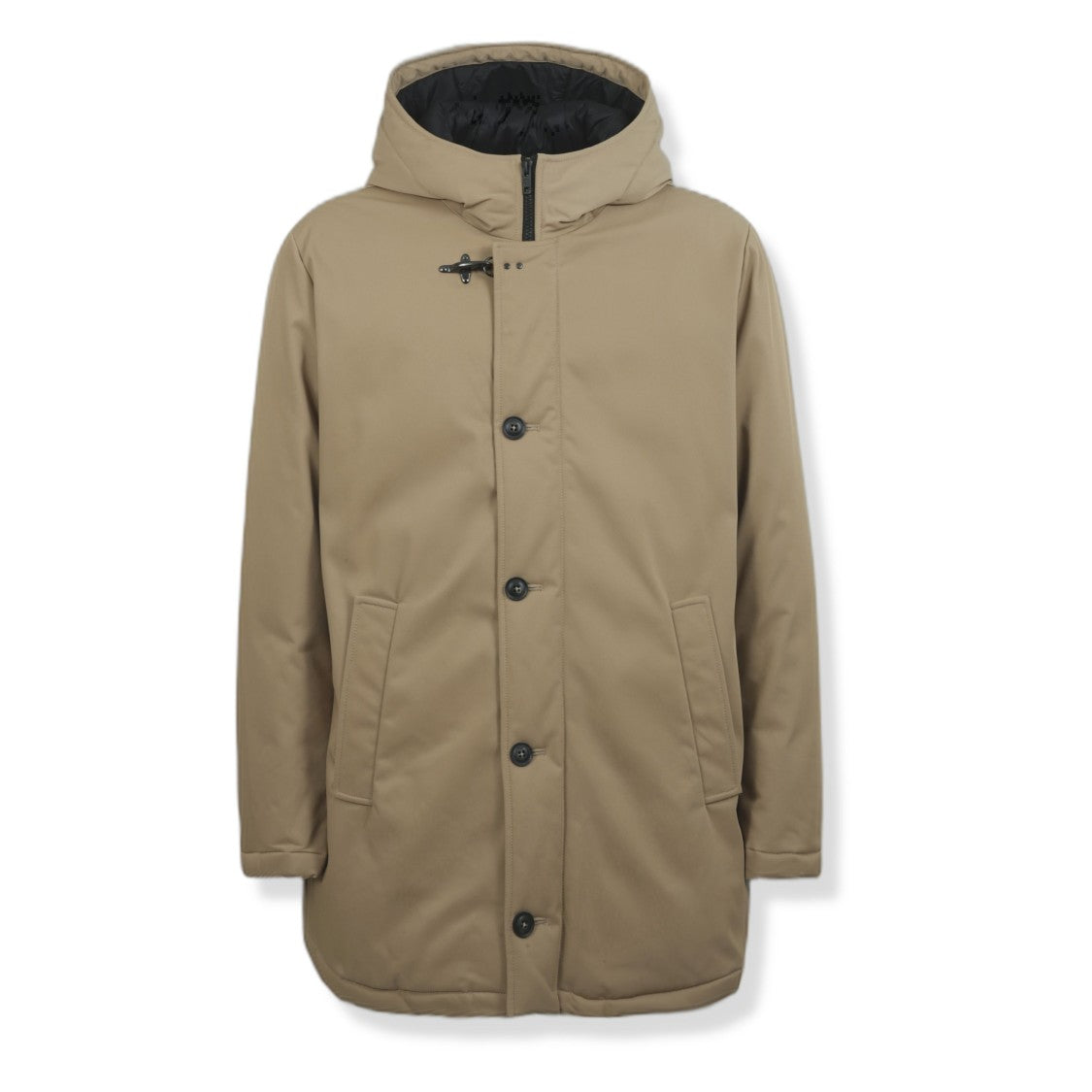 Fay Structured Gabardine Coat With Design