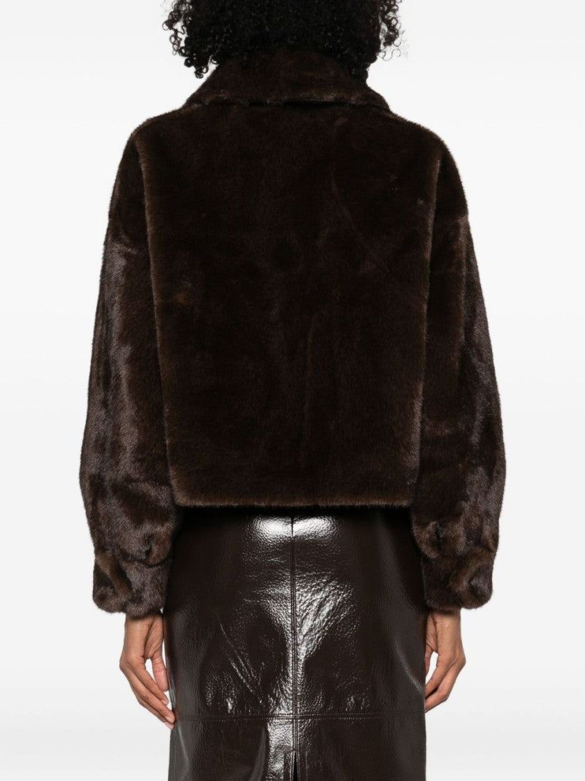 Betta Corradi Plush Faux Fur Cropped Coat