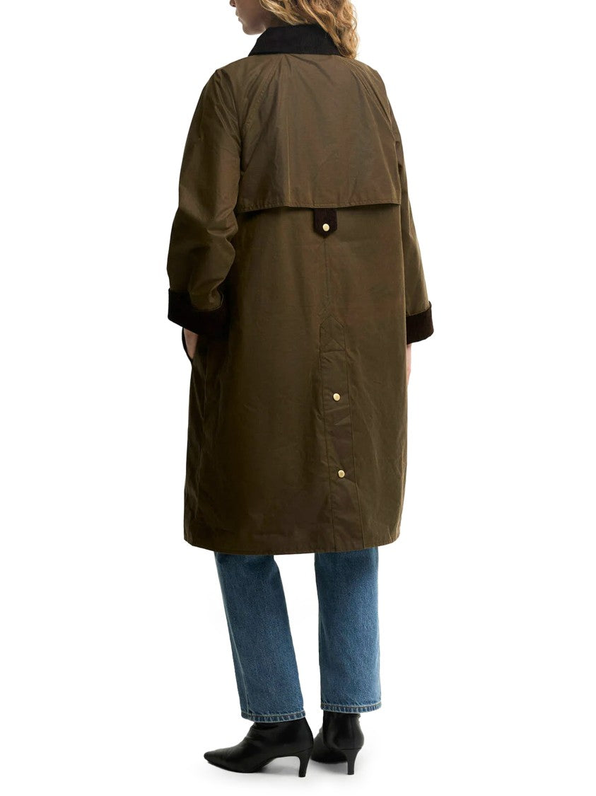 Barbour Classic Waxed Cotton Jacket With Corduroy Details