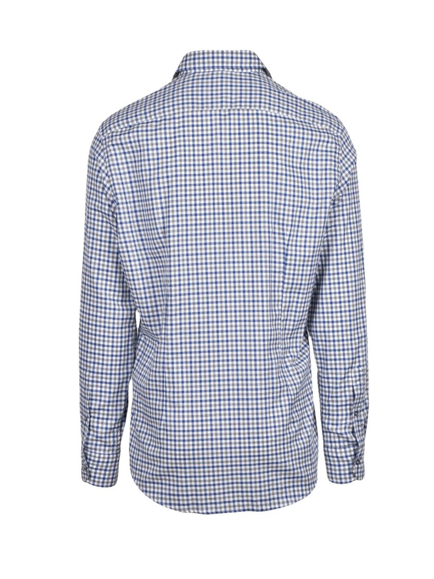 Himon's Light Blue Checkered Cotton Shirt
