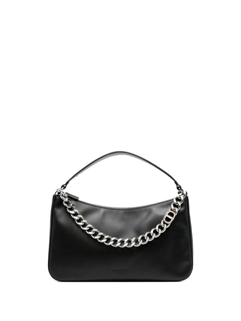 Twin-Set Black Crossbody Bag With Chain Strap