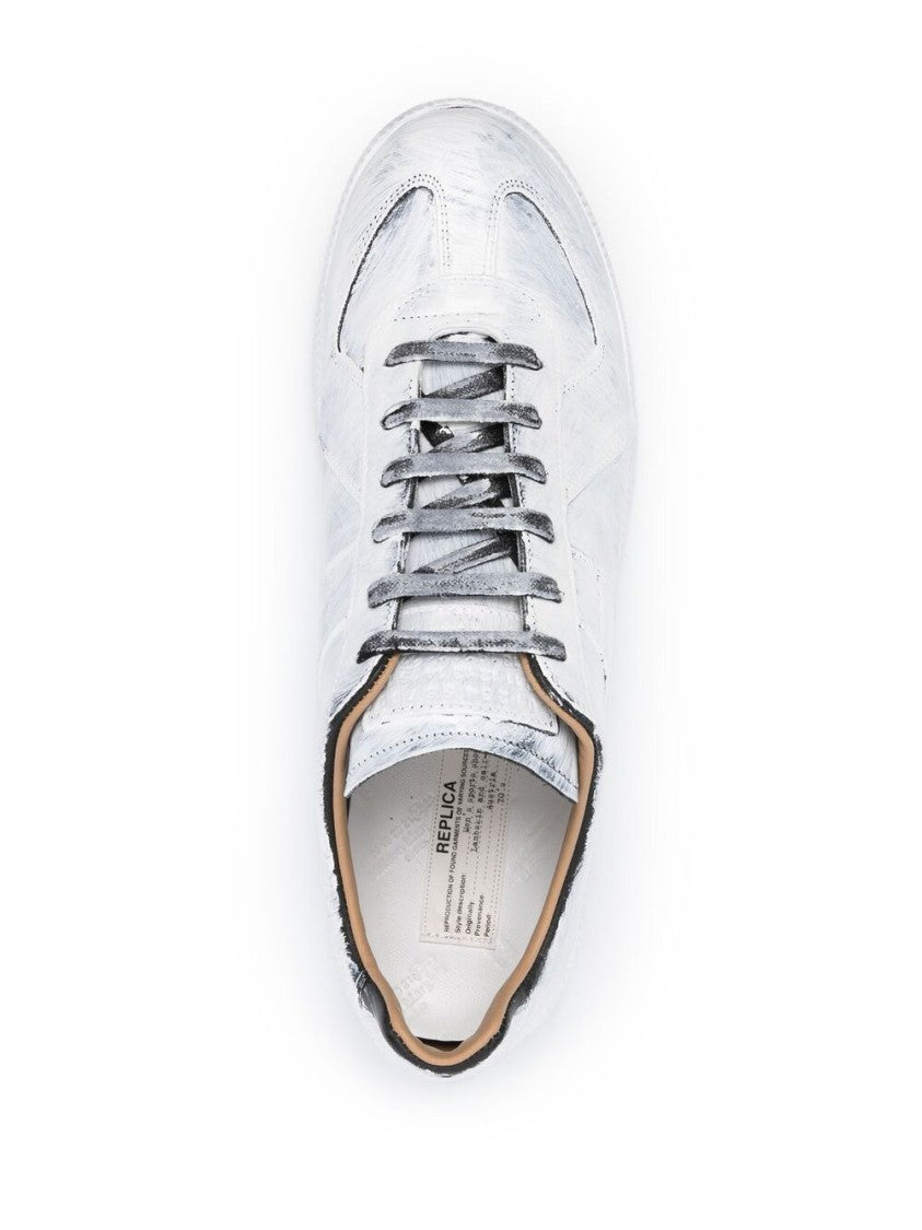 Maison Margiela Artistic White Sneakers With Textured Surface
