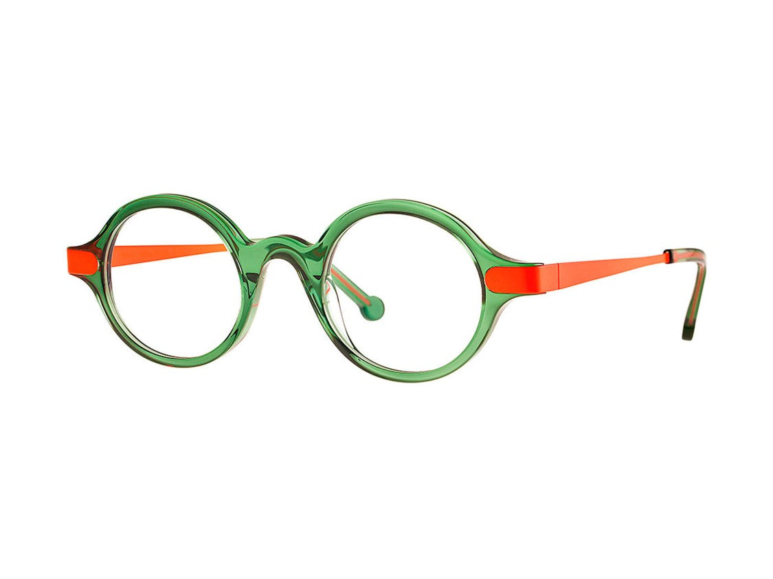 Theo Green Duet Translucent Round Eyeglasses