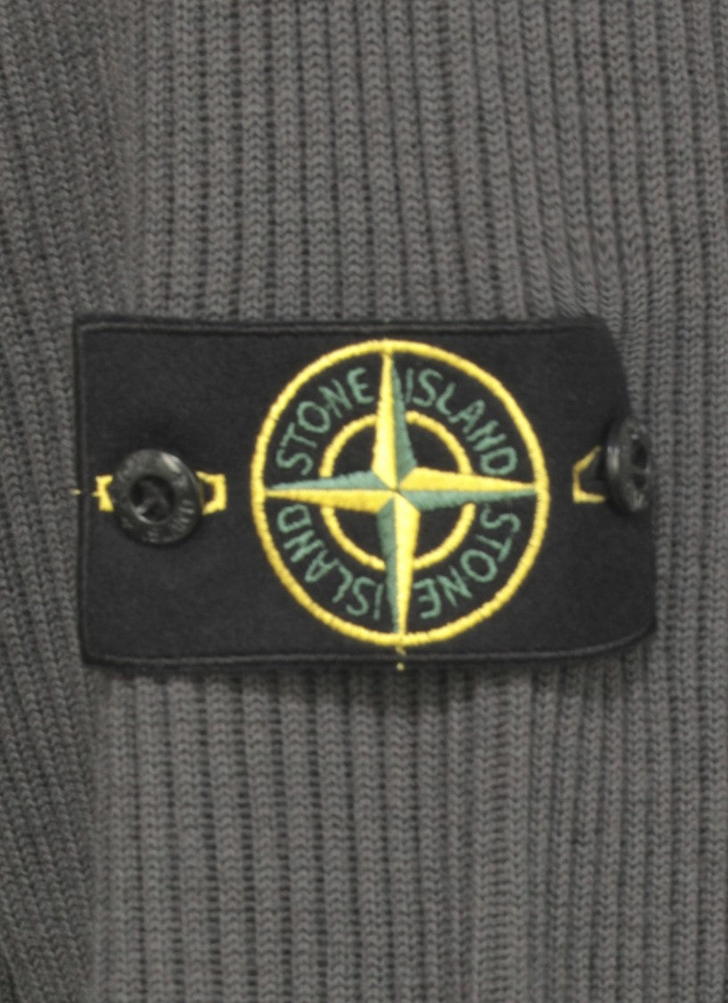 Stone Island High Neck Dark Grey Wool Sweater