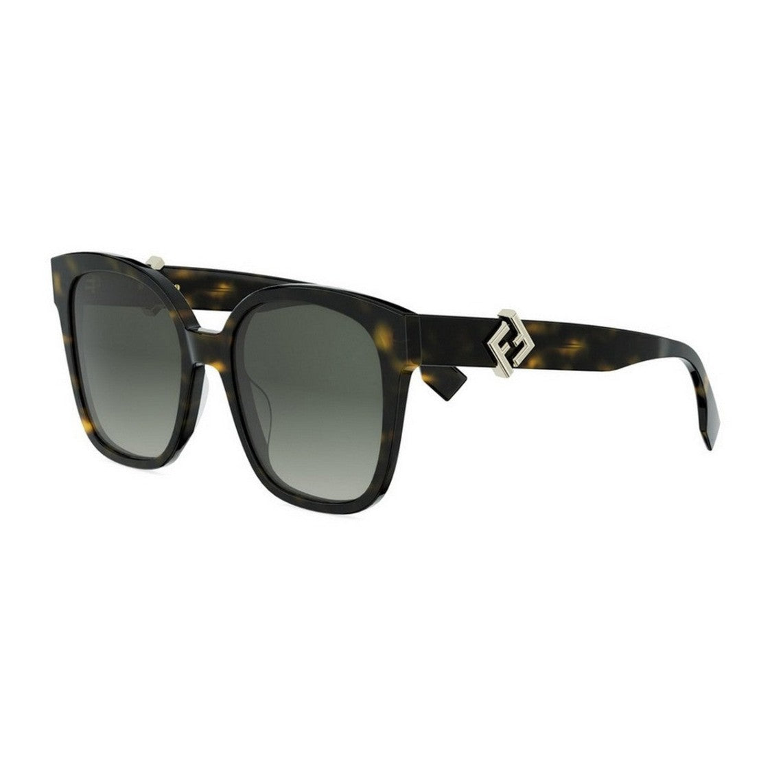 Fendi Havana Ff Diamonds Tortoiseshell Cat-Eye Sunglasses