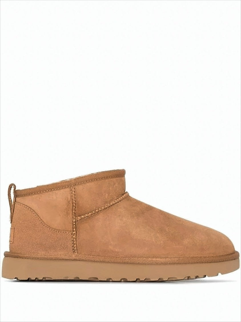 Ugg Classic Suede Mini Ankle Boots With Wool Lining