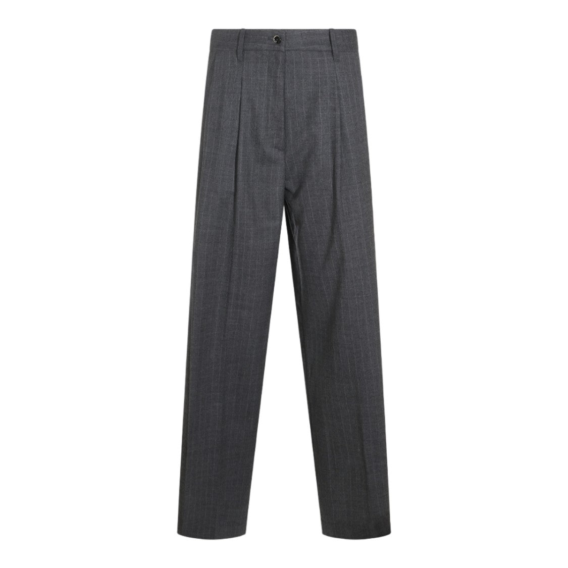 Nine In The Morning Straight-Leg Tailored Trousers With High Waist And Textured Fabric