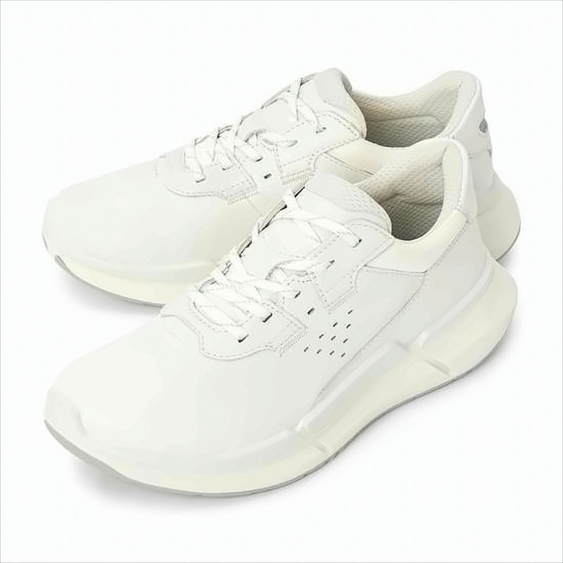 Ecco Minimalist White Sneakers With Padded Collar