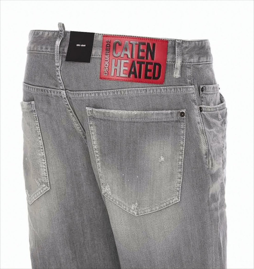 Dsquared2 Faded Grey Wash Denim Trousers