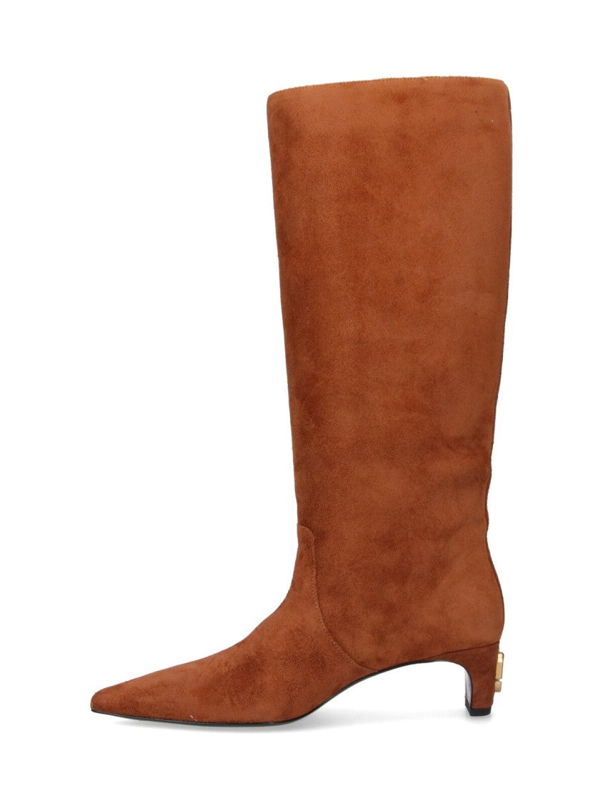 Marc Jacobs Mid-Calf Lambskin Boots With Pointed Toe