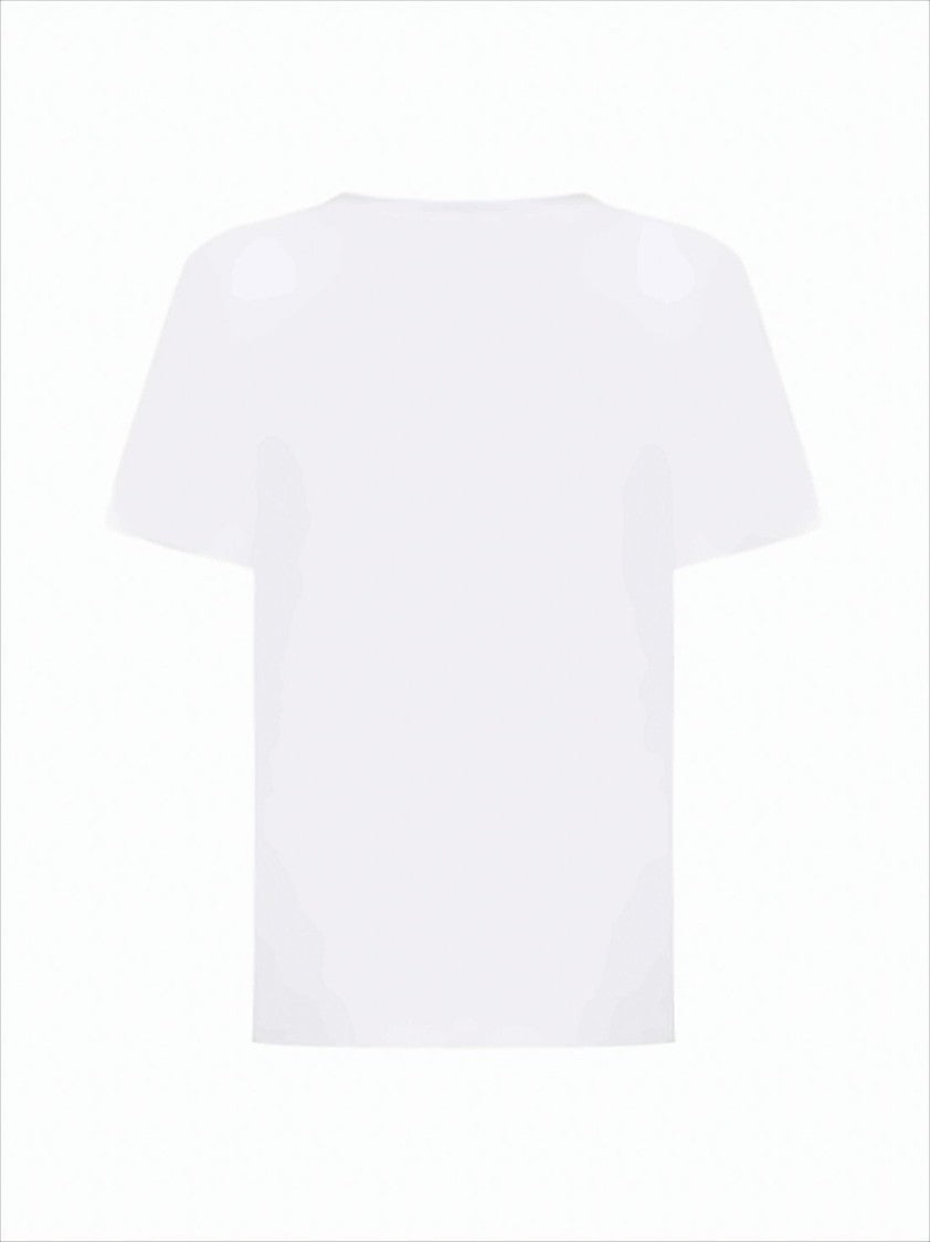 Marni Short-Sleeved Crew Neck T-Shirt With Textured Blue Lettering