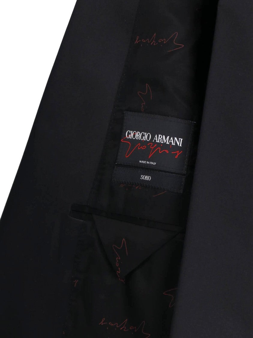 Giorgio Armani Soho Black Double-Breasted Virgin Wool Blazer