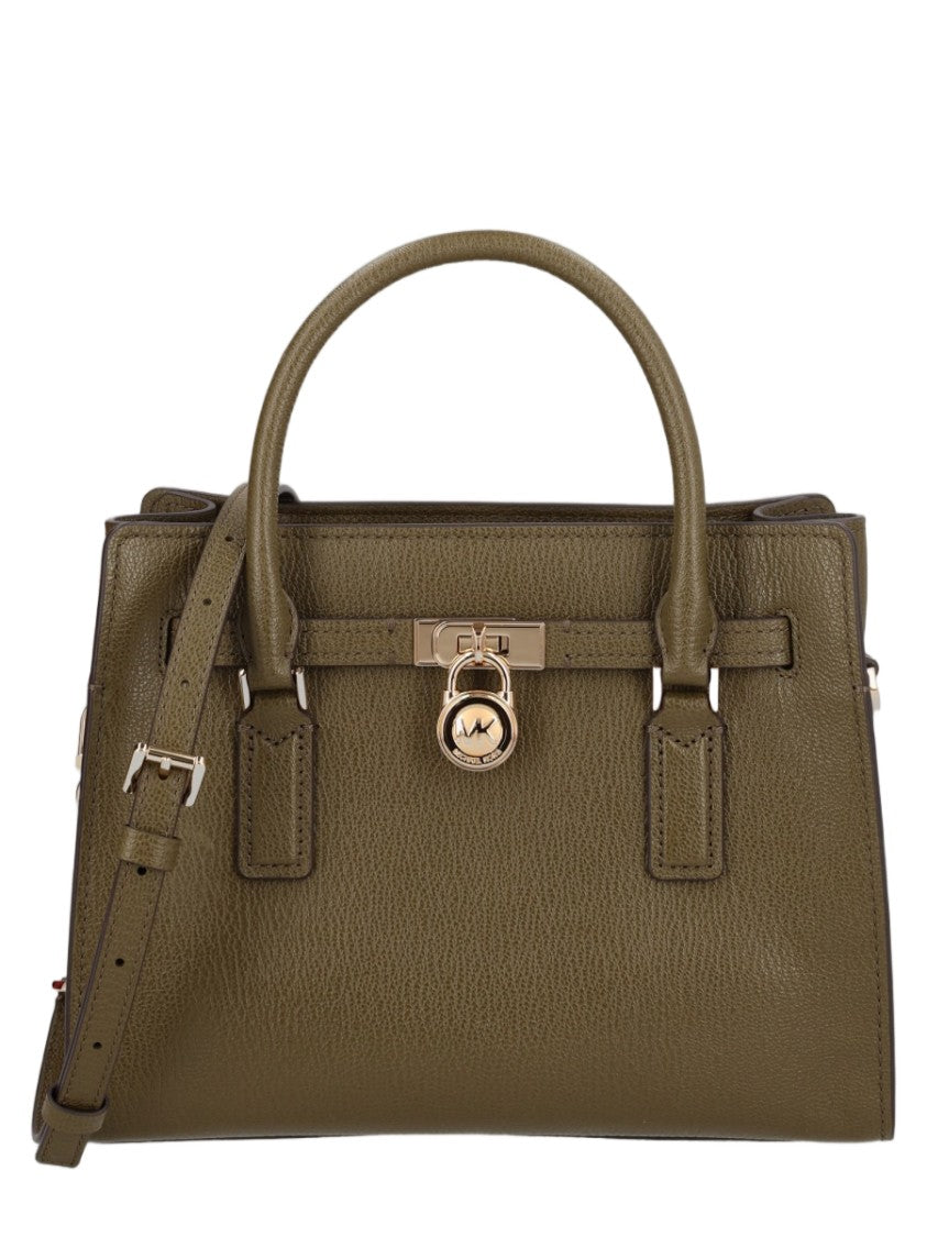 Michael Michael Kors Green Hamilton Cow Leather Shoulder Bag