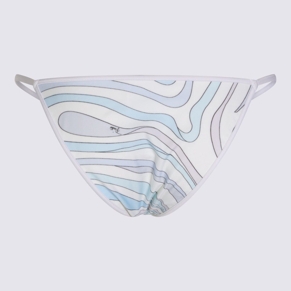 Emilio Pucci Minimalist Bikini Bottom With Thin Side Straps And Wavy Pattern