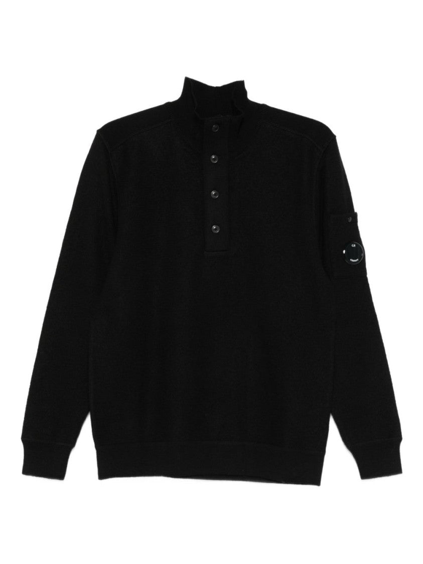 C.P. Company High Collar Pullover With Buttoned Placket