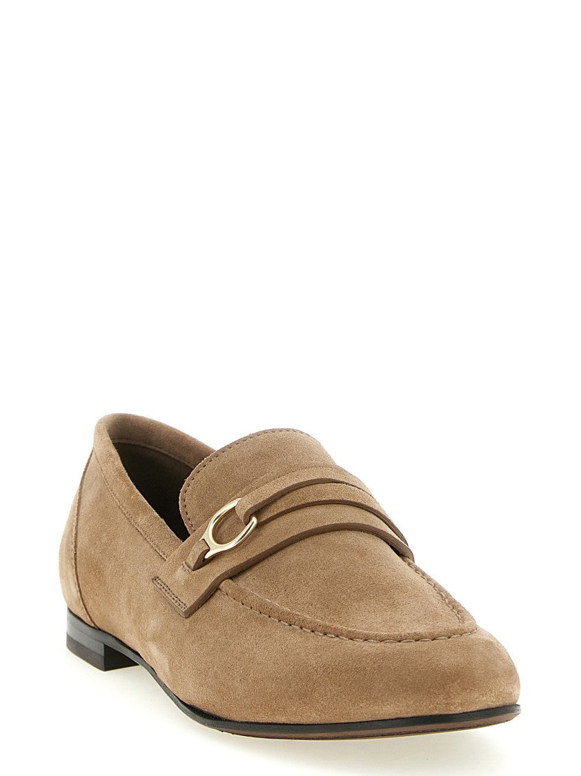 Brunello Cucinelli Brown Leather Horsebit Loafers With Metal Front Clamp