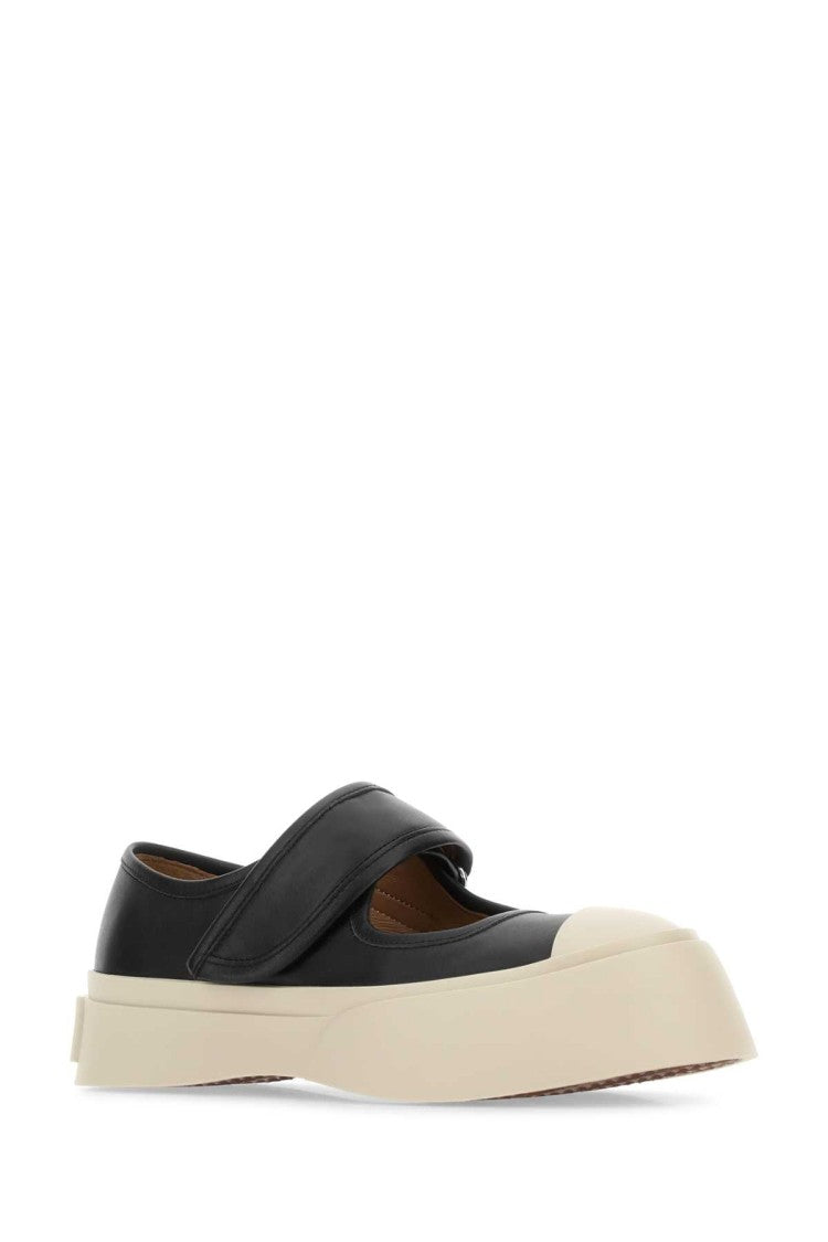 Marni Black Leather Mary Jane Sneakers