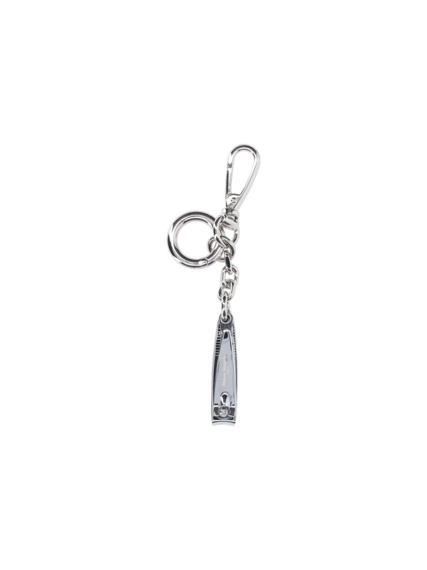 Maison Margiela Silver-Tone Keychain Charm With Nail Cutter Detail