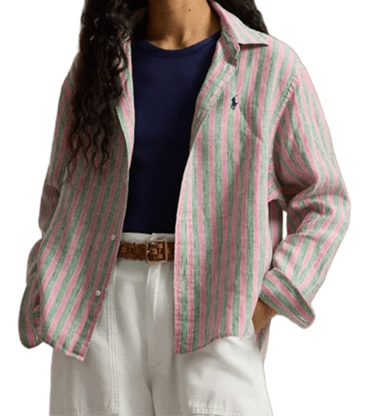 Polo Ralph Lauren Breezy Boxy-Fit Linen Shirt With Striped Design