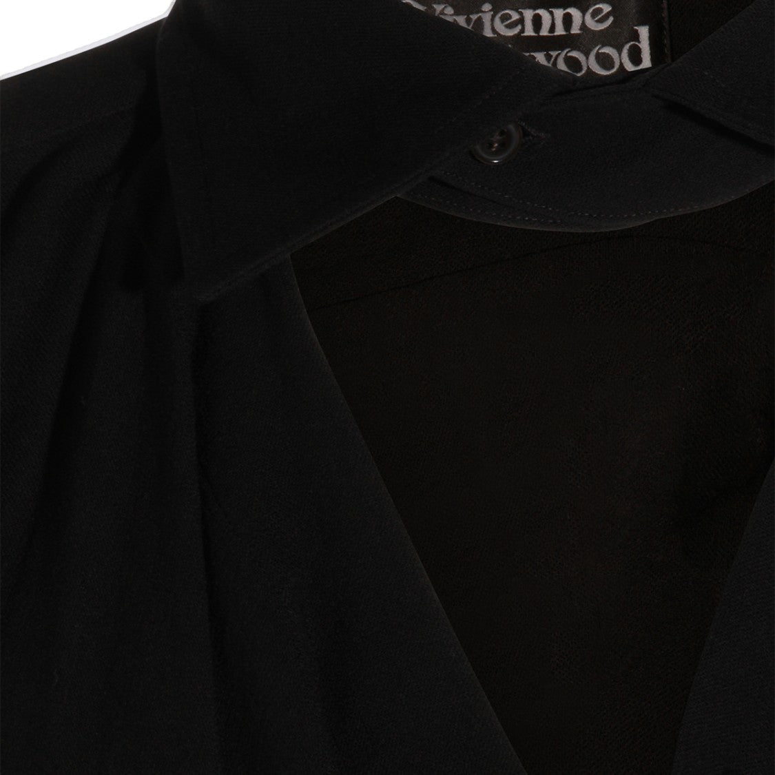 Vivienne Westwood Long-Sleeve Black Shirt With Draped Neckline
