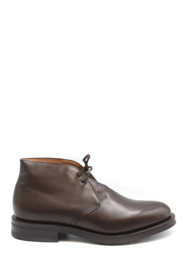 Church's Brown Two-Eyelet Stacked Sole Leather Boots